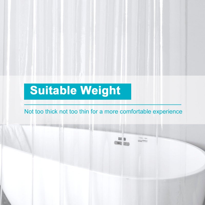 EurCross 96 inch Extra Wide Clear Shower Curtain Liner,Waterproof Heavy Duty PEVA Transparent Shower Liner 96x72 inch with 5 Magnets and 16 Plastic Hooks - Image 5